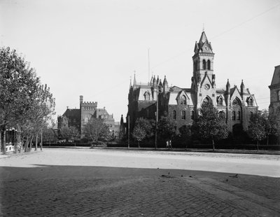 Universität von Pennsylvania, Hauptgebäude und Bibliothek, Philadelphia, Pennsylvania, um 1900 von Detroit Publishing Co.